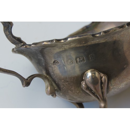 37 - A MIXED GROUP OF SILVER WAREthe lot includes a silver and tortoise shell ring box, a small sauceboat... 