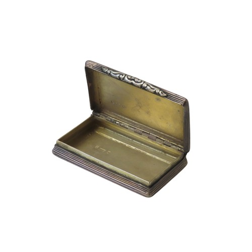 48 - TWO 19TH CENTURY SILVER SNUFF BOXESone chased scroll foliate decorated box with reeded edges by Davi... 