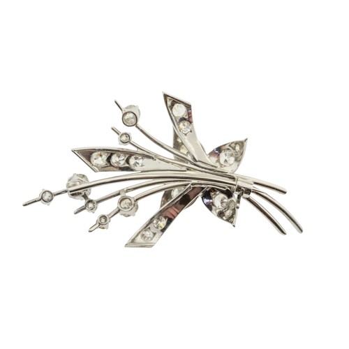 240 - A DIAMOND BROOCH, designed as a floral spray, set with old brilliant cut diamonds, approximately 2.0... 