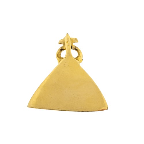 243 - A MODERN WEST AFRICAN (SENUFO) GOLD ORNAMENT, designed as an abstract figure. Stamped with West Afri... 