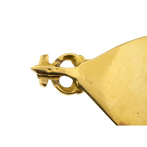 243 - A MODERN WEST AFRICAN (SENUFO) GOLD ORNAMENT, designed as an abstract figure. Stamped with West Afri... 