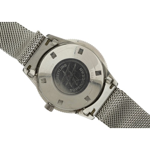 249 - BREITLING: A STEEL SUPER OCEAN WRISTWATCH, Ref 1004; black dial signed Breitling, Geneve, Super Ocea... 