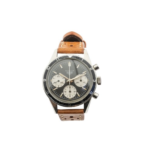 257 - HEUER: A STEEL AUTAVIA CHRONOGRAPH WRISTWATCH, Ref: 2446H 'THE RINDT'; Serial No. 89431, reverse pan... 