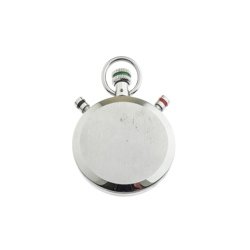 253 - HEUER: A STEEL TRACKMASTER STOP WATCH; signed white dial, subsidiary at 12 o'clock for 15 minute rec... 