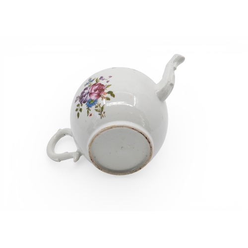 47 - A CHINESE EXPORT FAMILLE ROSE TEAPOT AND COVERQIANLONG PERIOD (1736-1795)the baluster sides painted ... 