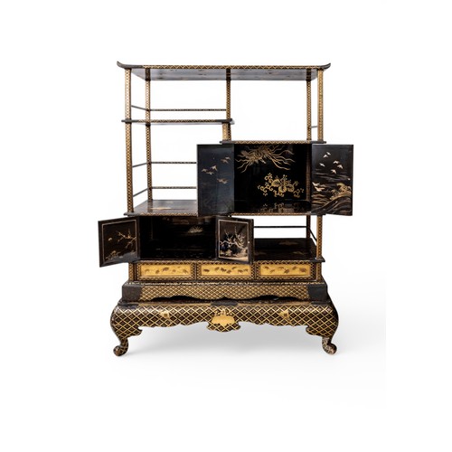 A FINE JAPANESE GOLD-LACQUER CABINET ON STANDMEIJI PERIOD (1868