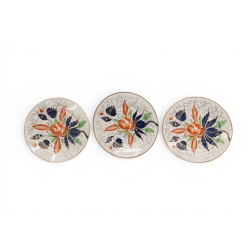 18 - A COALPORT IMARI PATTERN PART DESSERT SERVICE comprising an oval comport, side dishes and plates and... 
