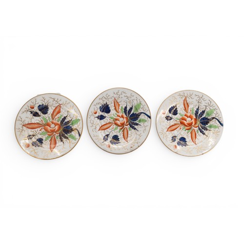18 - A COALPORT IMARI PATTERN PART DESSERT SERVICE comprising an oval comport, side dishes and plates and... 
