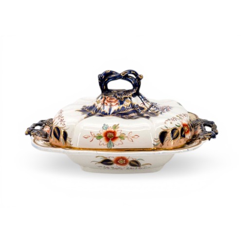 27 - A DAVENPORT 'IMARI' DINNER SERVICE comprising a large tureen and stand, two other tureens, an open s... 