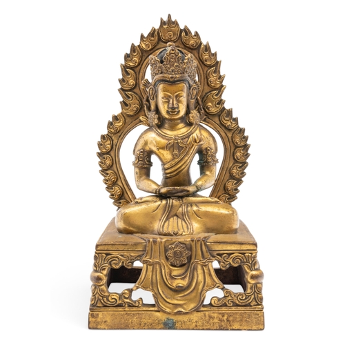 A GILT BRONZE BUDDHA OF AMITAYUS
