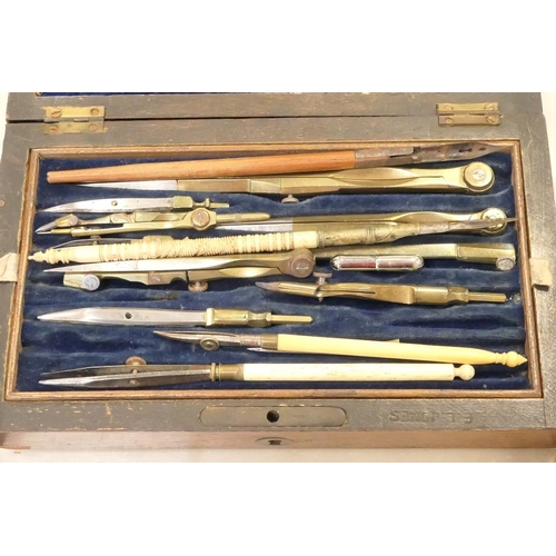 295 - Victorian case of drawing instruments