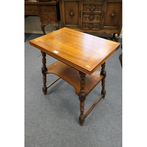 679 - Victorian walnut folding occasional/card table