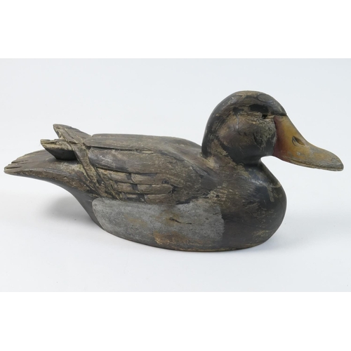 469 - Carved wooden and painted mallard duck decoy, 35.5cm