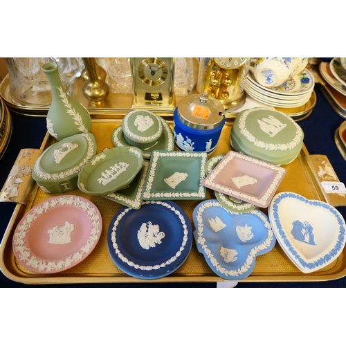 59 - Wedgwood jasper ware trinket wares including a variety of coloured pin dishes