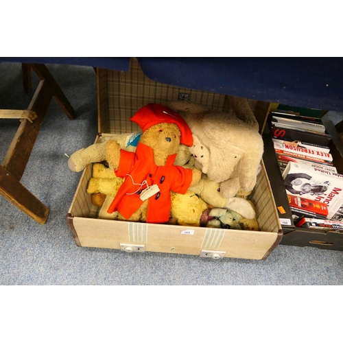 165 - Collection of vintage teddy bears in a trunk