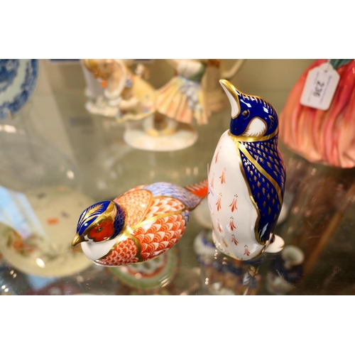 237 - Royal Crown Derby penguin and partridge paperweights