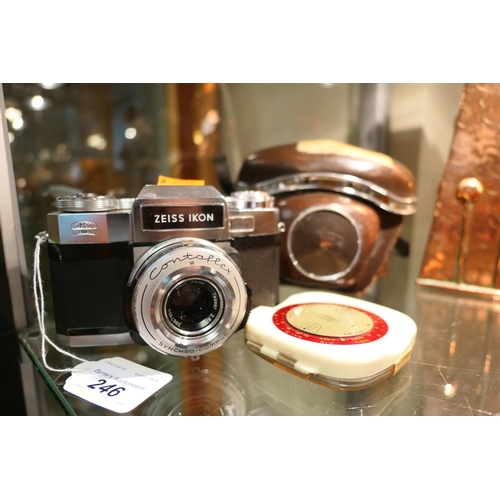 246 - Zeiss Ikon camera with case; also four Zeiss Ikon lenses in case