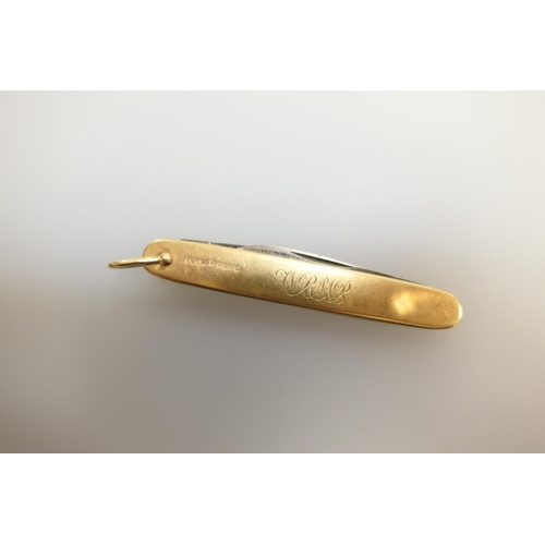 346 - 9ct gold pocket knife