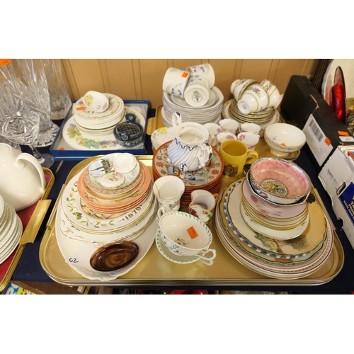 62 - Coalport and other china tea wares, Royal Doulton plates and dishes, Maling bowls, Japanese eggshell... 