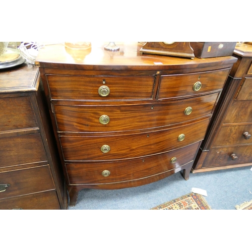 773 - Victorian mahogany bow front chest of drawers