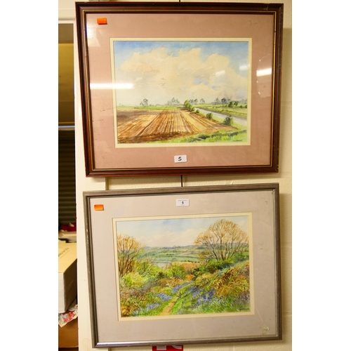 5 - Janet Beckett, East Anglian views, two signed watercolours