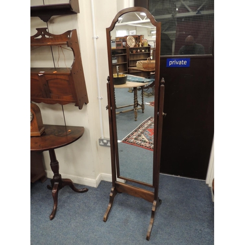 627 - Mahogany cheval mirror