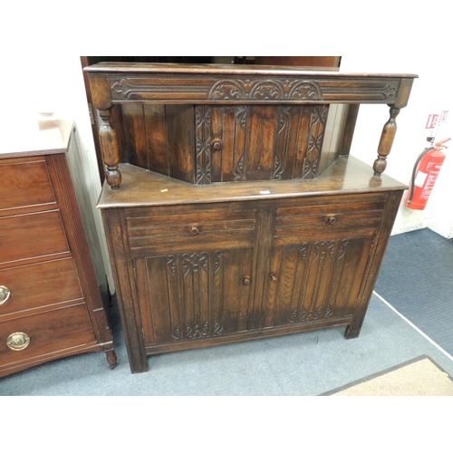 635 - Dark oak court cupboard