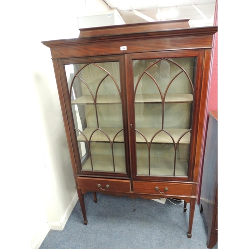 636 - Edwardian mahogany and inlaid display cabinet