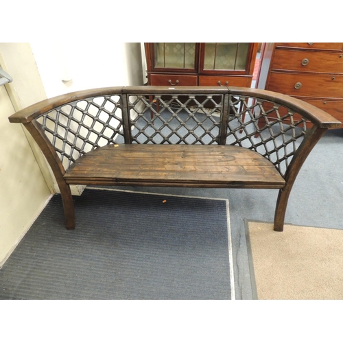 637 - Wooden and cast metal garden bench