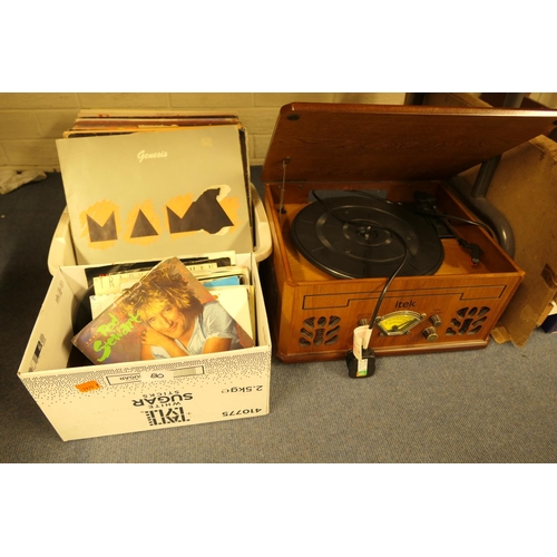 80 - Itek tuner and record player; also a small quantity of LP and 45rpm records