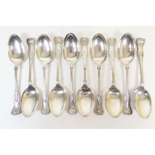 200 - Ten George V silver Kings pattern table spoons, by Mappin & Webb, Sheffield 1913/14, each engraved w... 