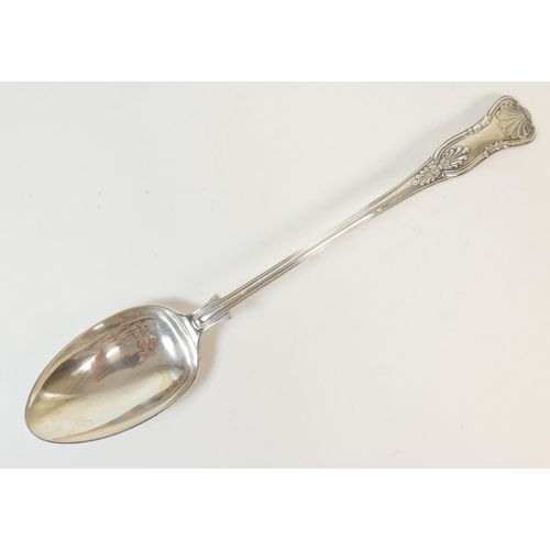 214 - George V silver Kings pattern stuffing or basting spoon, maker HA, Sheffield 1918, length 33cm, weig... 