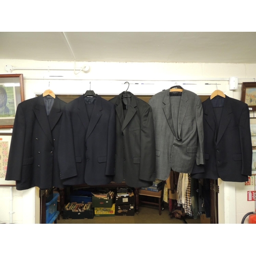 128 - Four gentlemen's suits and a gentleman's jacket, sizes appear to have been removed, but appear to be... 