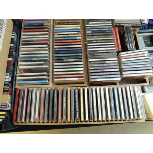 133 - Large quantity of CDs and DVDs, including British steam railways DVDs (12 boxes)