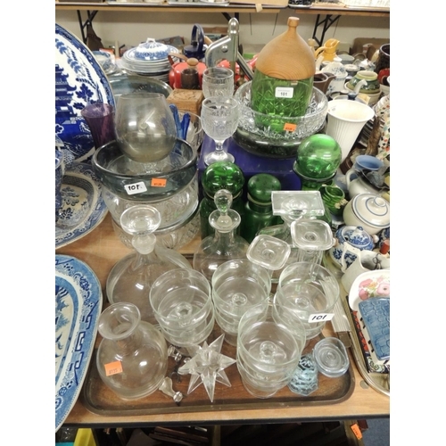 101 - Mixed glassware, including Boda and Dartington, comprising ship's decanter, further decanters, fruit... 