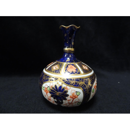 253 - Royal Crown Derby Imari pattern single stem bottle vase