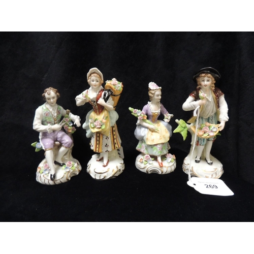 269 - Four Sitzendorf figurines