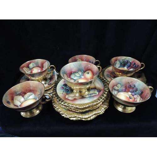 274 - Caverswall set of tea wares, hand painted and signed M. Bates (various dates)