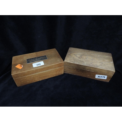 309 - Silver and grey elm box made from the piles taken from under Waterloo Bridge after sixty years in th... 