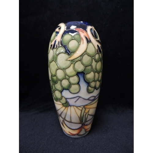225 - Moorcroft grape pattern trial vase dated 13th August 2003, signed