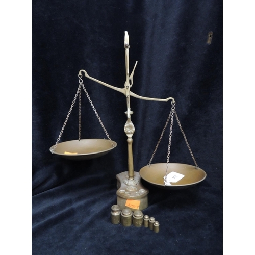 308 - Set of brass apothecary scales