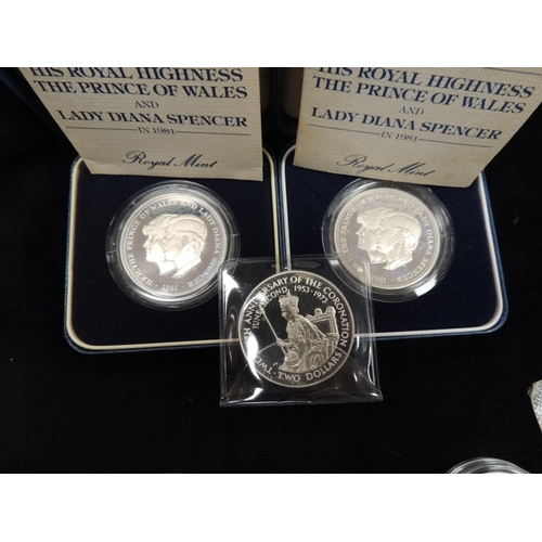 479 - Small collection of royal commemorative silver coins including silver proofs (12), silver weight app... 