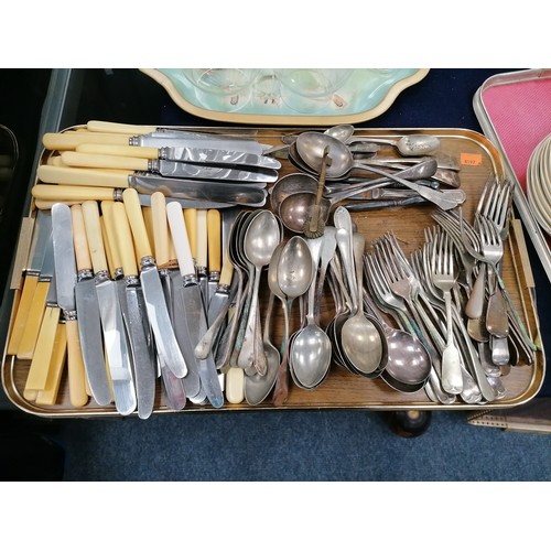 170A - Silver plated cutlery; also nutcrackers and a double ended pastry cutter