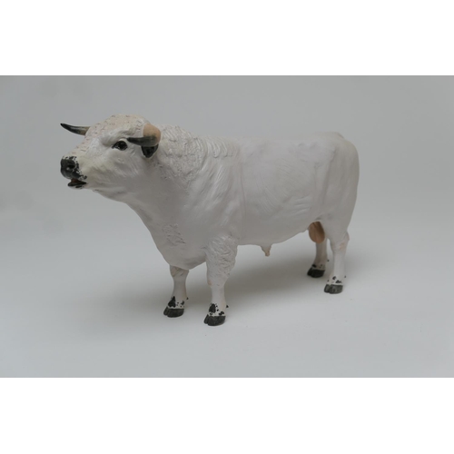 101 - John Harper for Shebeg Pottery, Isle of Man, a White Park bull, painted mark 'Harper Shebeg I.O.M.',... 