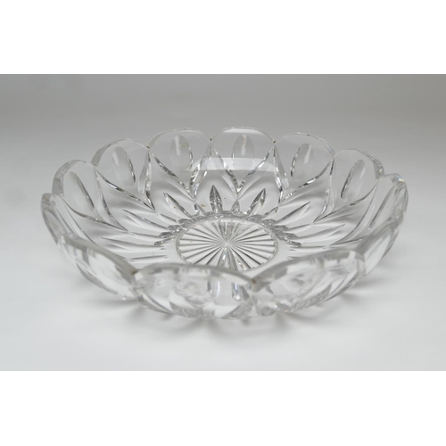 23 - Quality cut glass footed bowl, first quarter 20th Century, flared form with strawberry cut border, 2... 