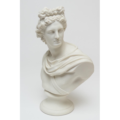 66 - Victorian parian bust of Apollo, attributed to Brown, Westhead, Moore & Co., circa 1861, unmarked, 2... 