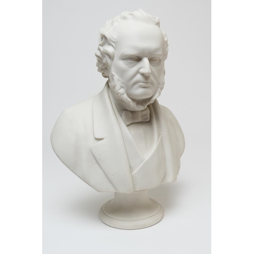 67 - Adams & Co. parian bust of Lord Derby, after E. W. Wyon, published 1867, height 35.5cm