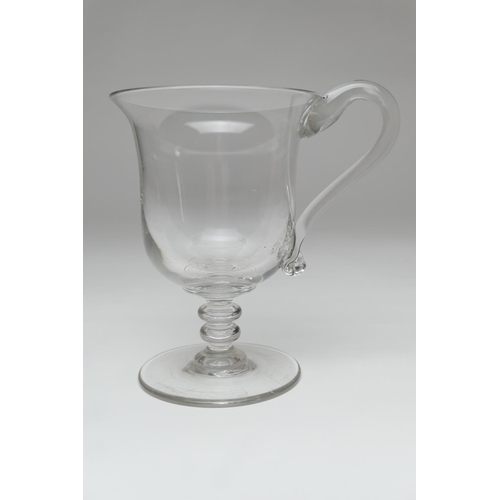 74 - George III cut glass sweetmeat dish, 15cm diameter; also a Victorian glass pedestal mug, 16cm; and a... 