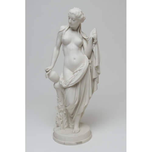 83 - Victorian parian model of a water nymph, circa 1865, unmarked, height 42cm