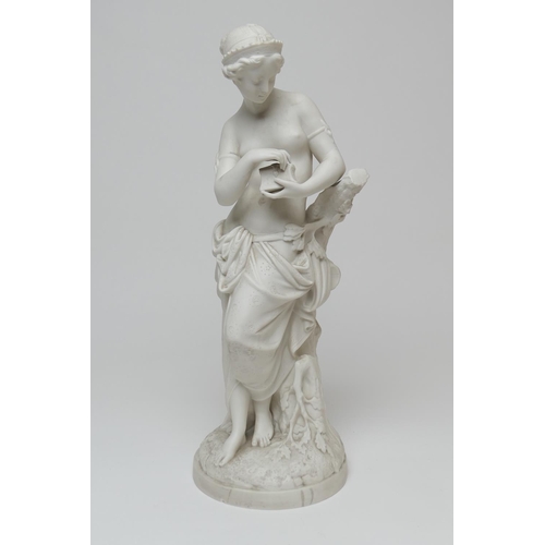 84 - Victorian Minton Parian figure 'Pandora', circa 1861, modelled by A Carrier-Belleuse, the base with ... 